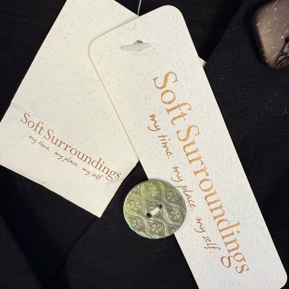 Soft surrounding cotton cardigan size large artsy buttons preowned - Picture 7 of 11